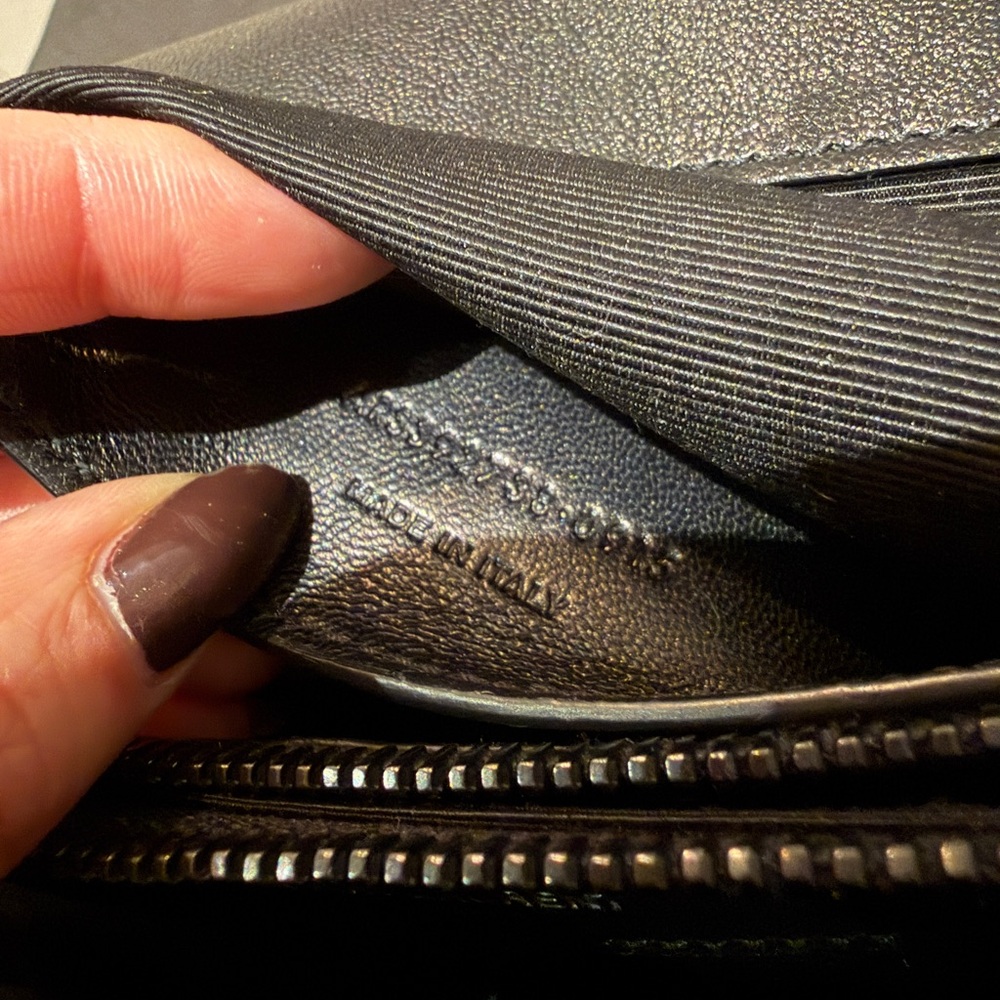 Saint Laurent “College” Large Matelassé Chevron YSL Leather Bag – Black-on-Black - Picture 9 of 14